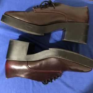 Zara Trafaluc Brown/ Burgundy Platform Oxfords